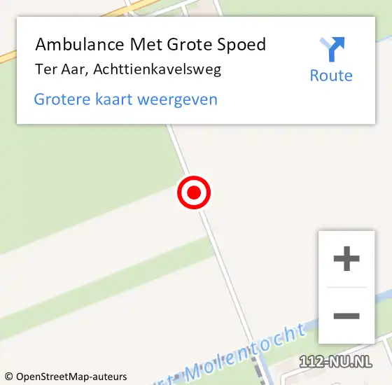 Locatie op kaart van de 112 melding: Ambulance Met Grote Spoed Naar Ter Aar, Achttienkavelsweg op 14 oktober 2017 00:43