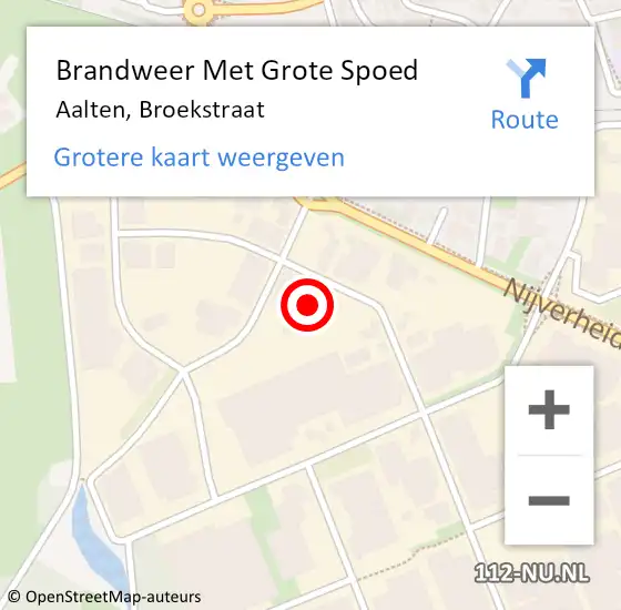 Locatie op kaart van de 112 melding: Brandweer Met Grote Spoed Naar Aalten, Broekstraat op 14 oktober 2017 01:54