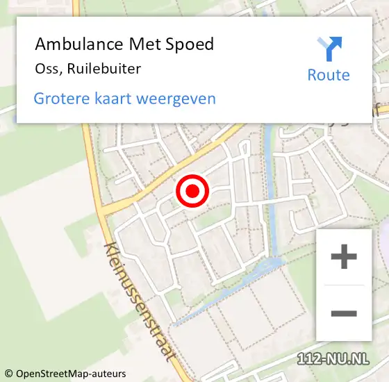 Locatie op kaart van de 112 melding: Ambulance Met Spoed Naar Oss, Ruilebuiter op 14 oktober 2017 02:33