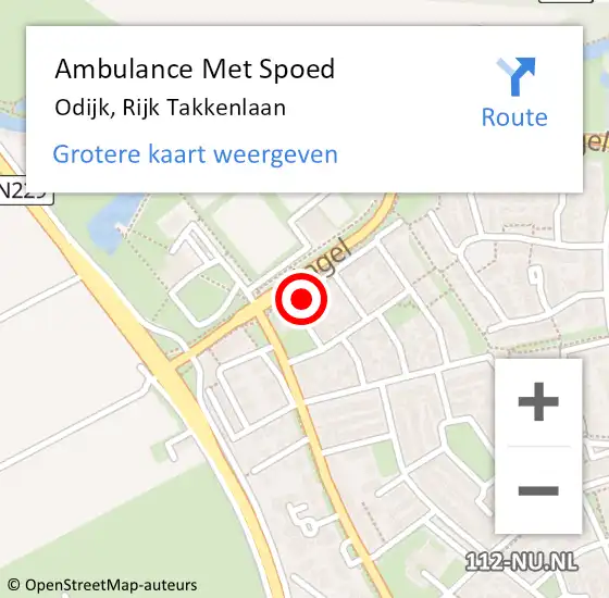 Locatie op kaart van de 112 melding: Ambulance Met Spoed Naar Odijk, Rijk Takkenlaan op 14 oktober 2017 05:08