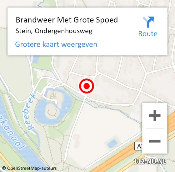 Locatie op kaart van de 112 melding: Brandweer Met Grote Spoed Naar Stein, Ondergenhousweg op 14 oktober 2017 05:14