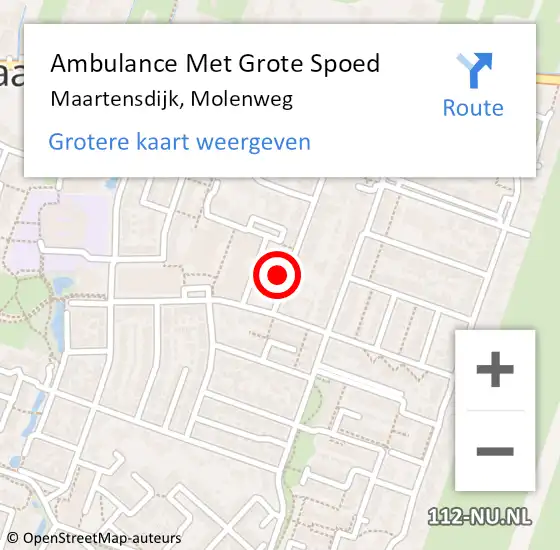 Locatie op kaart van de 112 melding: Ambulance Met Grote Spoed Naar Maartensdijk, Molenweg op 14 oktober 2017 09:28