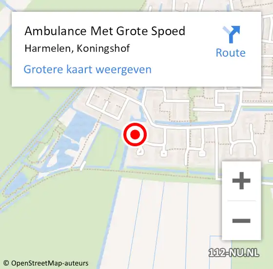 Locatie op kaart van de 112 melding: Ambulance Met Grote Spoed Naar Harmelen, Koningshof op 14 oktober 2017 10:02