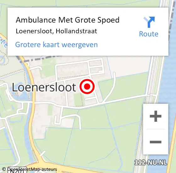 Locatie op kaart van de 112 melding: Ambulance Met Grote Spoed Naar Loenersloot, Hollandstraat op 14 oktober 2017 11:16