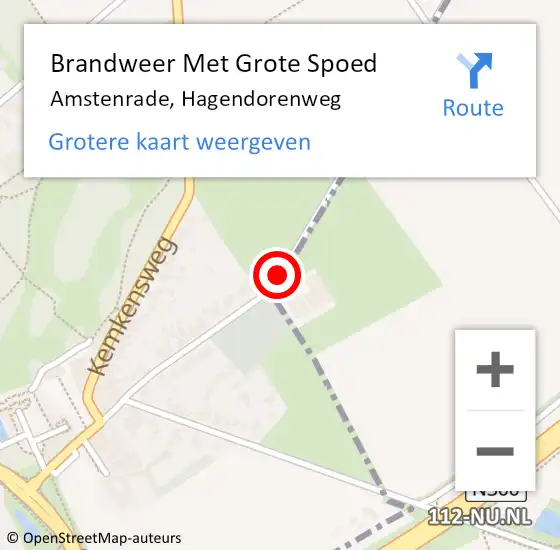 Locatie op kaart van de 112 melding: Brandweer Met Grote Spoed Naar Amstenrade, Hagendorenweg op 14 oktober 2017 11:54