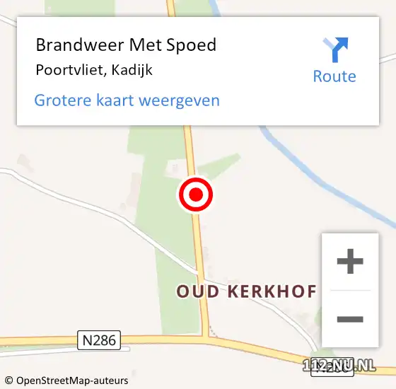 Locatie op kaart van de 112 melding: Brandweer Met Spoed Naar Poortvliet, Kadijk op 14 oktober 2017 12:19