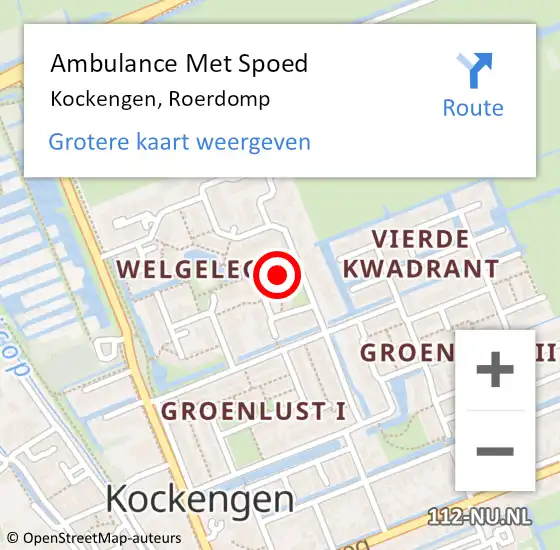 Locatie op kaart van de 112 melding: Ambulance Met Spoed Naar Kockengen, Roerdomp op 14 oktober 2017 12:42