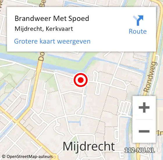 Locatie op kaart van de 112 melding: Brandweer Met Spoed Naar Mijdrecht, Kerkvaart op 14 oktober 2017 13:29