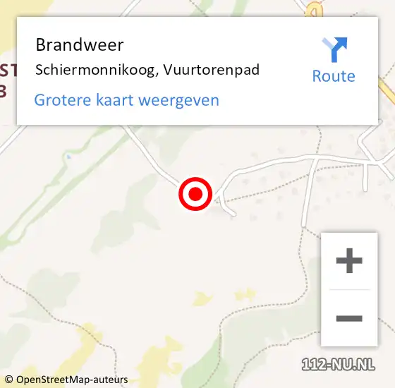 Locatie op kaart van de 112 melding: Brandweer Schiermonnikoog, Vuurtorenpad op 4 februari 2014 08:12