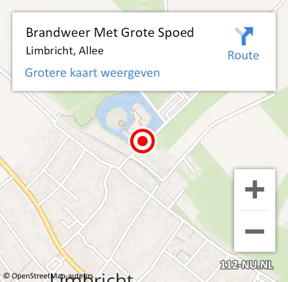 Locatie op kaart van de 112 melding: Brandweer Met Grote Spoed Naar Limbricht, Allee op 14 oktober 2017 16:22