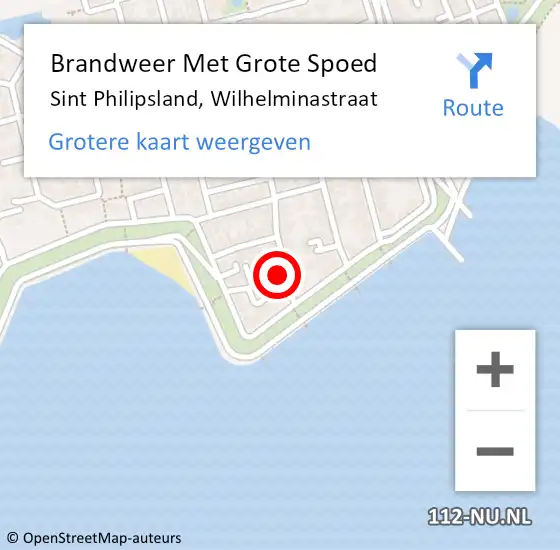 Locatie op kaart van de 112 melding: Brandweer Met Grote Spoed Naar Sint Philipsland, Wilhelminastraat op 14 oktober 2017 16:43