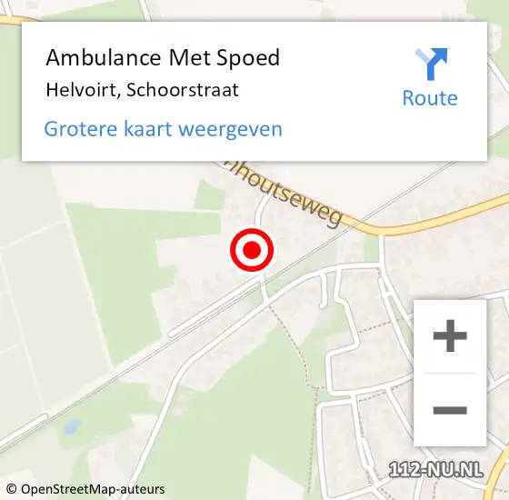 Locatie op kaart van de 112 melding: Ambulance Met Spoed Naar Helvoirt, Schoorstraat op 14 oktober 2017 21:01