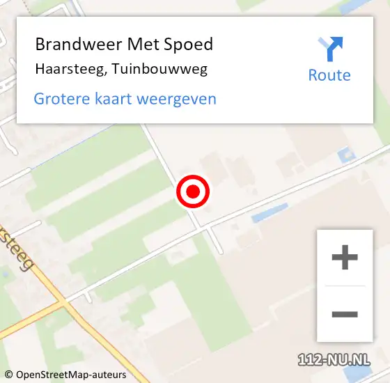 Locatie op kaart van de 112 melding: Brandweer Met Spoed Naar Haarsteeg, Tuinbouwweg op 14 oktober 2017 21:01