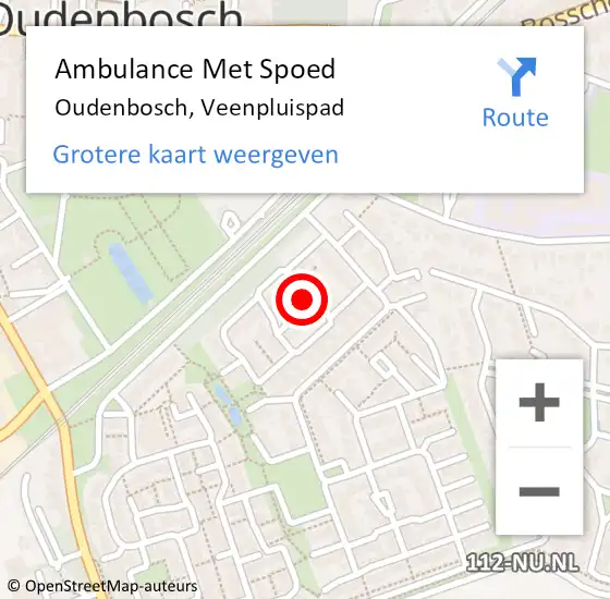 Locatie op kaart van de 112 melding: Ambulance Met Spoed Naar Oudenbosch, Veenpluispad op 15 oktober 2017 00:12