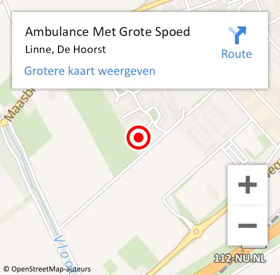 Locatie op kaart van de 112 melding: Ambulance Met Grote Spoed Naar Linne, De Hoorst op 4 februari 2014 09:07