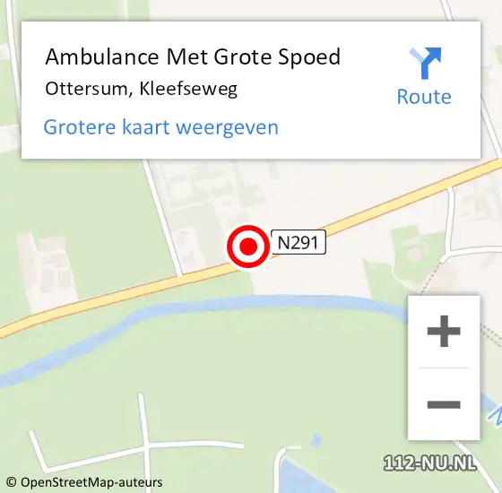 Locatie op kaart van de 112 melding: Ambulance Met Grote Spoed Naar Ottersum, Kleefseweg op 15 oktober 2017 01:58