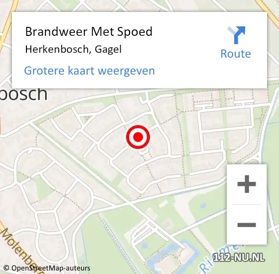 Locatie op kaart van de 112 melding: Brandweer Met Spoed Naar Herkenbosch, Gagel op 15 oktober 2017 03:15