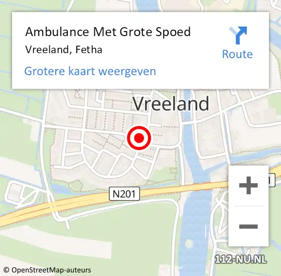 Locatie op kaart van de 112 melding: Ambulance Met Grote Spoed Naar Vreeland, Fetha op 15 oktober 2017 04:11