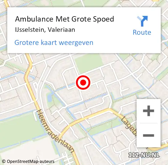 Locatie op kaart van de 112 melding: Ambulance Met Grote Spoed Naar IJsselstein, Valeriaan op 15 oktober 2017 08:10