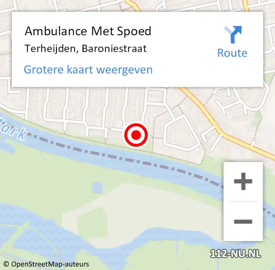 Locatie op kaart van de 112 melding: Ambulance Met Spoed Naar Terheijden, Baroniestraat op 15 oktober 2017 09:25