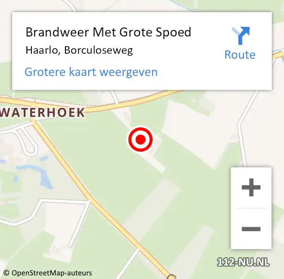 Locatie op kaart van de 112 melding: Brandweer Met Grote Spoed Naar Haarlo, Borculoseweg op 15 oktober 2017 09:29