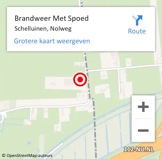 Locatie op kaart van de 112 melding: Brandweer Met Spoed Naar Schelluinen, Nolweg op 4 februari 2014 09:33