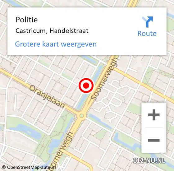 Locatie op kaart van de 112 melding: Politie Castricum, Handelstraat op 15 oktober 2017 09:40