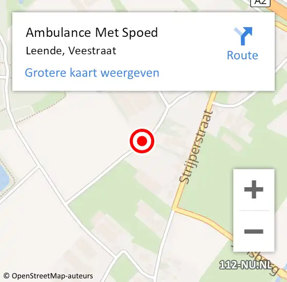 Locatie op kaart van de 112 melding: Ambulance Met Spoed Naar Leende, Veestraat op 15 oktober 2017 09:57