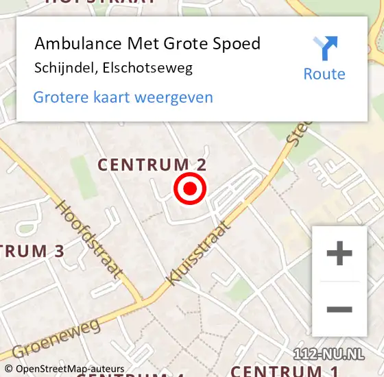 Locatie op kaart van de 112 melding: Ambulance Met Grote Spoed Naar Schijndel, Elschotseweg op 15 oktober 2017 10:11