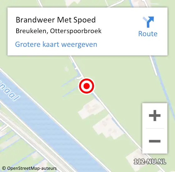 Locatie op kaart van de 112 melding: Brandweer Met Spoed Naar Breukelen, Otterspoorbroek op 15 oktober 2017 10:11