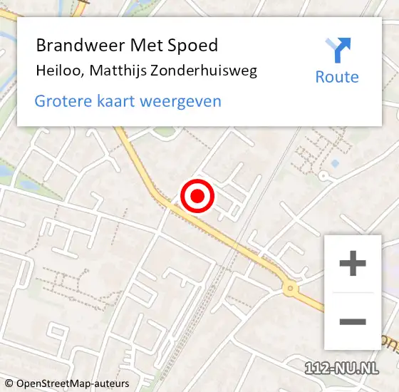 Locatie op kaart van de 112 melding: Brandweer Met Spoed Naar Heiloo, Matthijs Zonderhuisweg op 15 oktober 2017 11:11