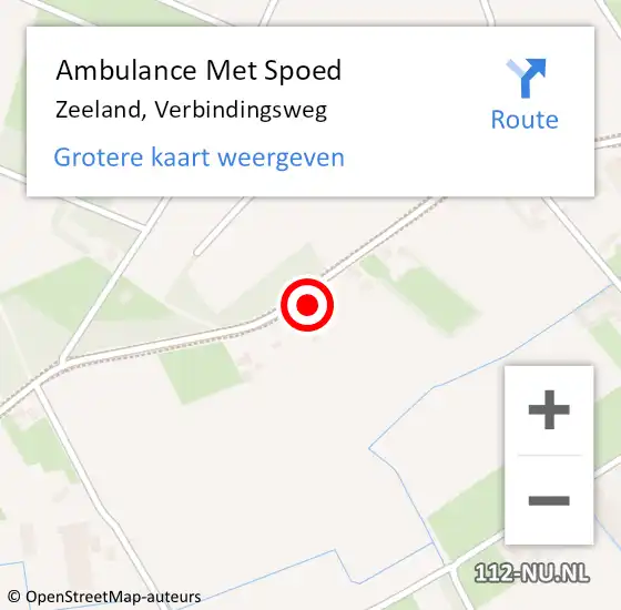 Locatie op kaart van de 112 melding: Ambulance Met Spoed Naar Zeeland, Verbindingsweg op 15 oktober 2017 11:37