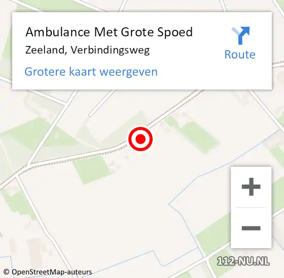 Locatie op kaart van de 112 melding: Ambulance Met Grote Spoed Naar Zeeland, Verbindingsweg op 15 oktober 2017 11:37