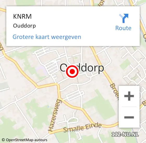 Locatie op kaart van de 112 melding: KNRM Ouddorp op 15 oktober 2017 11:48