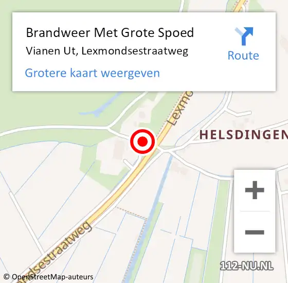 Locatie op kaart van de 112 melding: Brandweer Met Grote Spoed Naar Vianen Ut, Lexmondsestraatweg op 15 oktober 2017 14:40