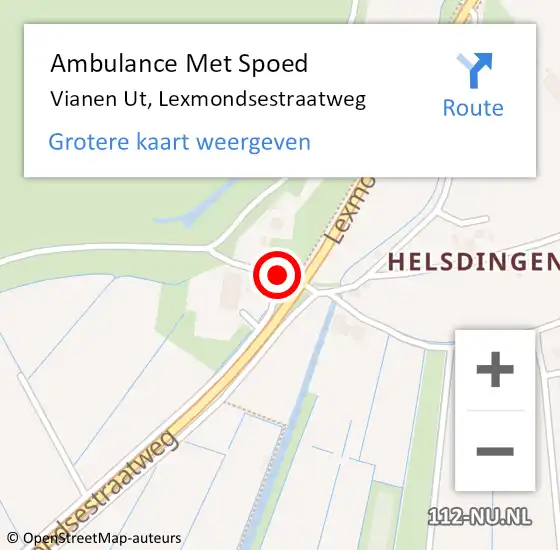 Locatie op kaart van de 112 melding: Ambulance Met Spoed Naar Vianen Ut, Lexmondsestraatweg op 15 oktober 2017 14:41