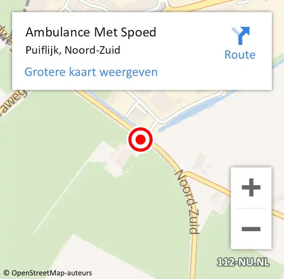 Locatie op kaart van de 112 melding: Ambulance Met Spoed Naar Puiflijk, Noord-Zuid op 15 oktober 2017 15:37