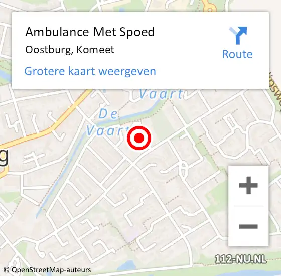 Locatie op kaart van de 112 melding: Ambulance Met Spoed Naar Oostburg, Komeet op 15 oktober 2017 16:02