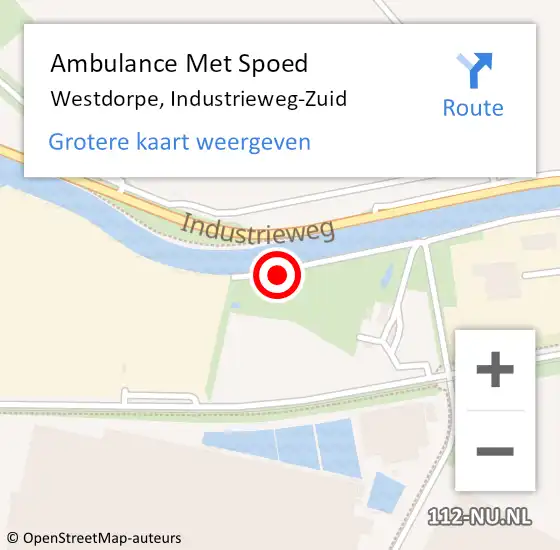 Locatie op kaart van de 112 melding: Ambulance Met Spoed Naar Westdorpe, Industrieweg-Zuid op 15 oktober 2017 16:13