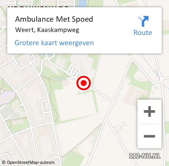 Locatie op kaart van de 112 melding: Ambulance Met Spoed Naar Weert, Kaaskampweg op 15 oktober 2017 16:23