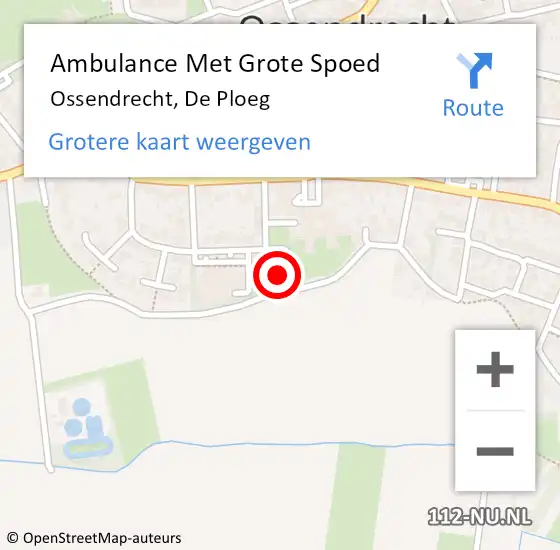 Locatie op kaart van de 112 melding: Ambulance Met Grote Spoed Naar Ossendrecht, De Ploeg op 15 oktober 2017 16:40