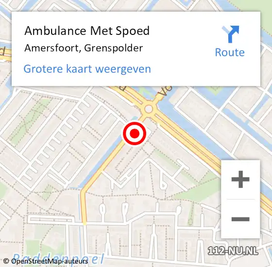 Locatie op kaart van de 112 melding: Ambulance Met Spoed Naar Amersfoort, Grenspolder op 15 oktober 2017 17:00