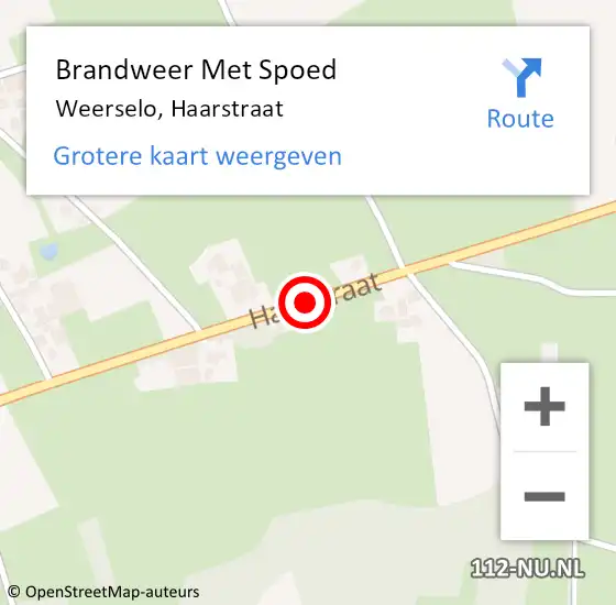 Locatie op kaart van de 112 melding: Brandweer Met Spoed Naar Weerselo, Haarstraat op 15 oktober 2017 19:07