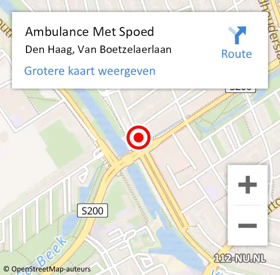 Locatie op kaart van de 112 melding: Ambulance Met Spoed Naar Den Haag, Van Boetzelaerlaan op 15 oktober 2017 21:28
