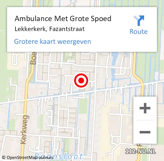 Locatie op kaart van de 112 melding: Ambulance Met Grote Spoed Naar Lekkerkerk, Fazantstraat op 15 oktober 2017 23:11