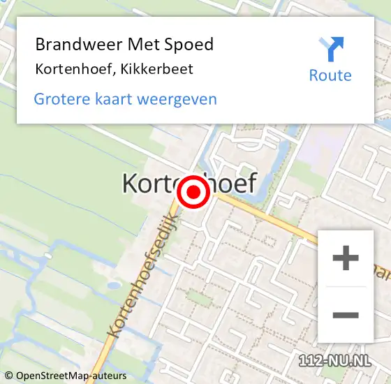 Locatie op kaart van de 112 melding: Brandweer Met Spoed Naar Kortenhoef, Kikkerbeet op 16 oktober 2017 00:45