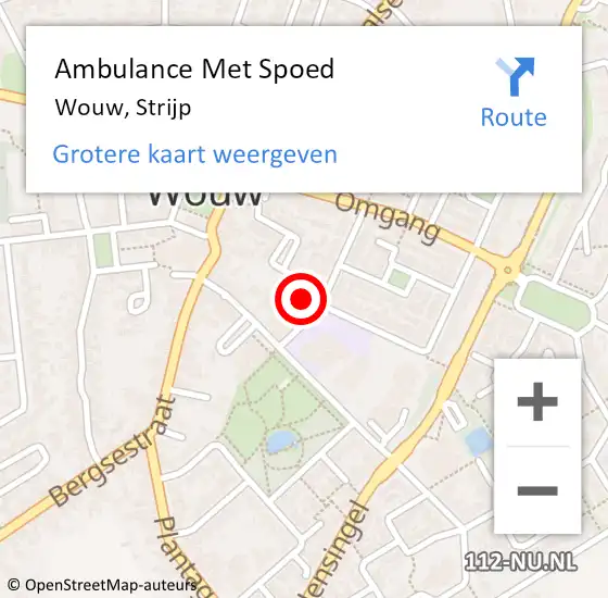 Locatie op kaart van de 112 melding: Ambulance Met Spoed Naar Wouw, Strijp op 16 oktober 2017 02:56