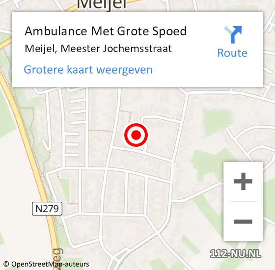 Locatie op kaart van de 112 melding: Ambulance Met Grote Spoed Naar Meijel, Meester Jochemsstraat op 16 oktober 2017 04:55