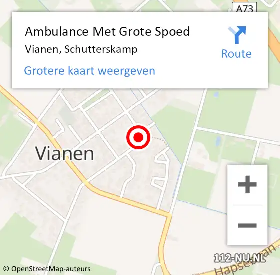 Locatie op kaart van de 112 melding: Ambulance Met Grote Spoed Naar Vianen, Schutterskamp op 16 oktober 2017 05:06