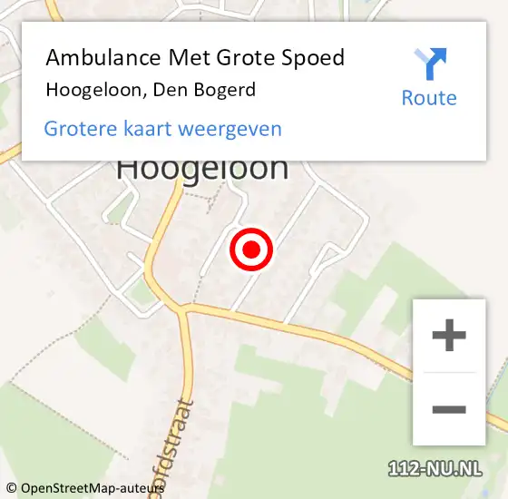 Locatie op kaart van de 112 melding: Ambulance Met Grote Spoed Naar Hoogeloon, Den Bogerd op 16 oktober 2017 07:07